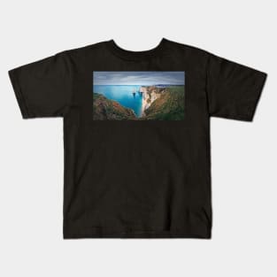 Aiguille of Etretat panoramic view Kids T-Shirt